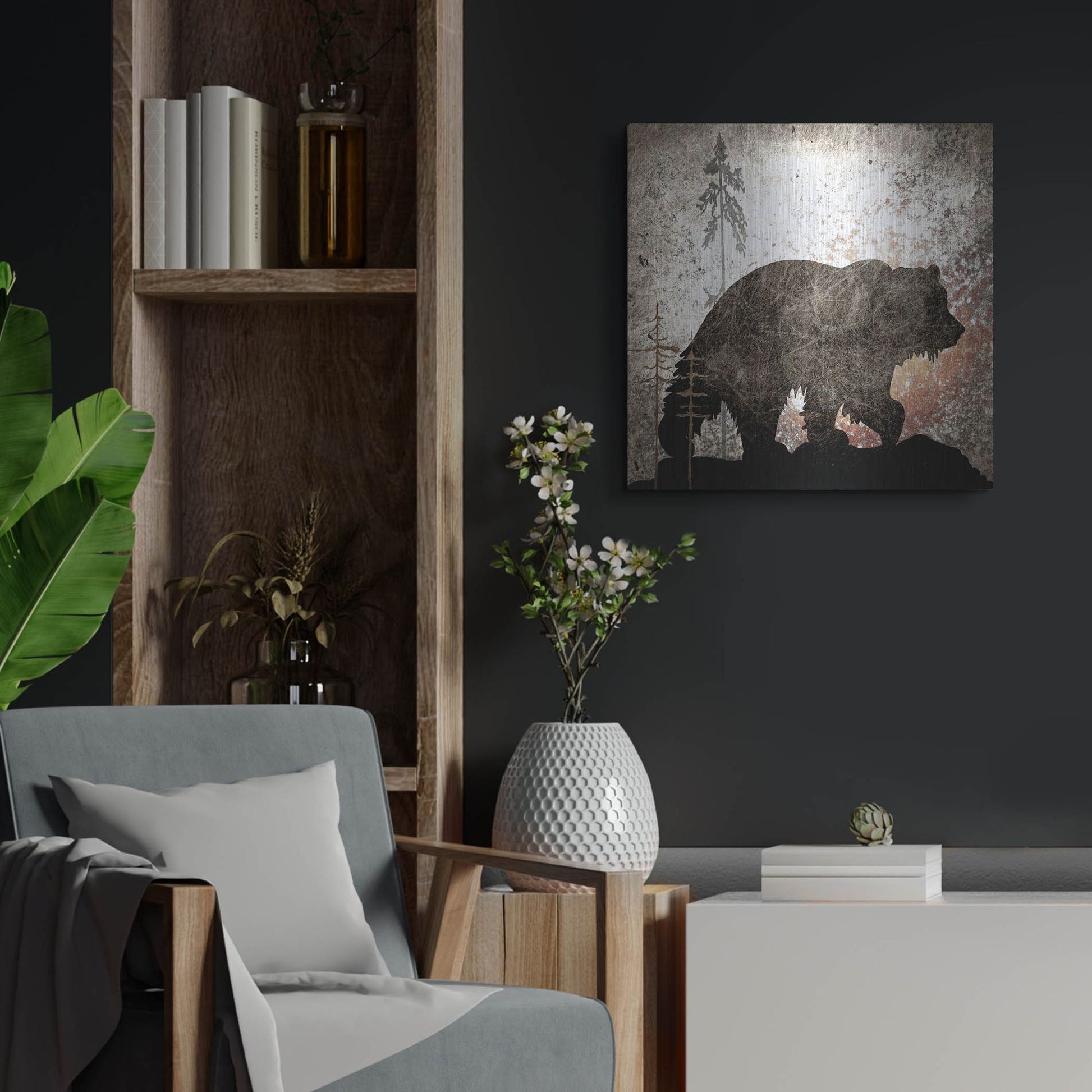 Luxe Metal Art 'Calling Bear' by Lightbox Journal, Metal Wall Art,24x24