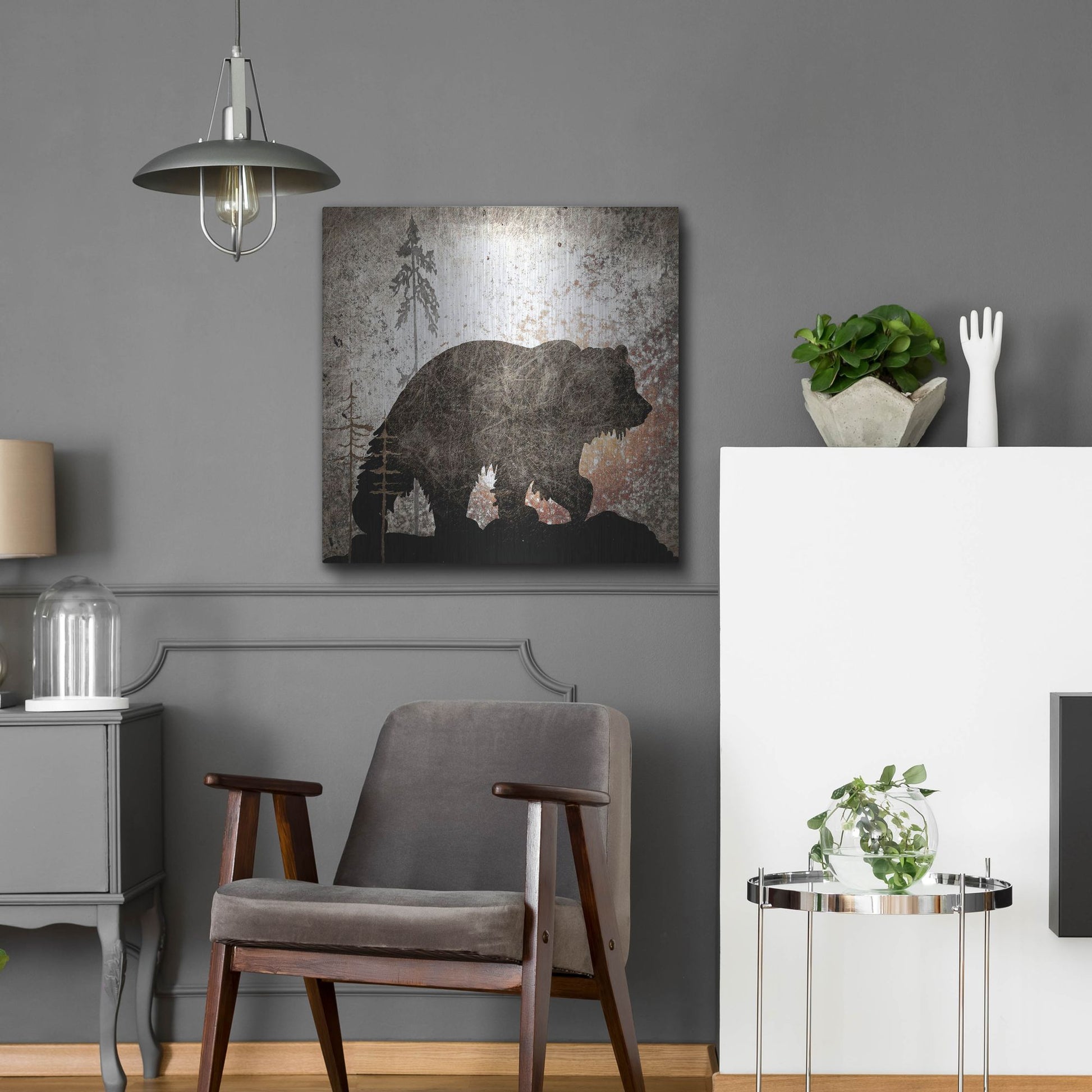 Luxe Metal Art 'Calling Bear' by Lightbox Journal, Metal Wall Art,24x24