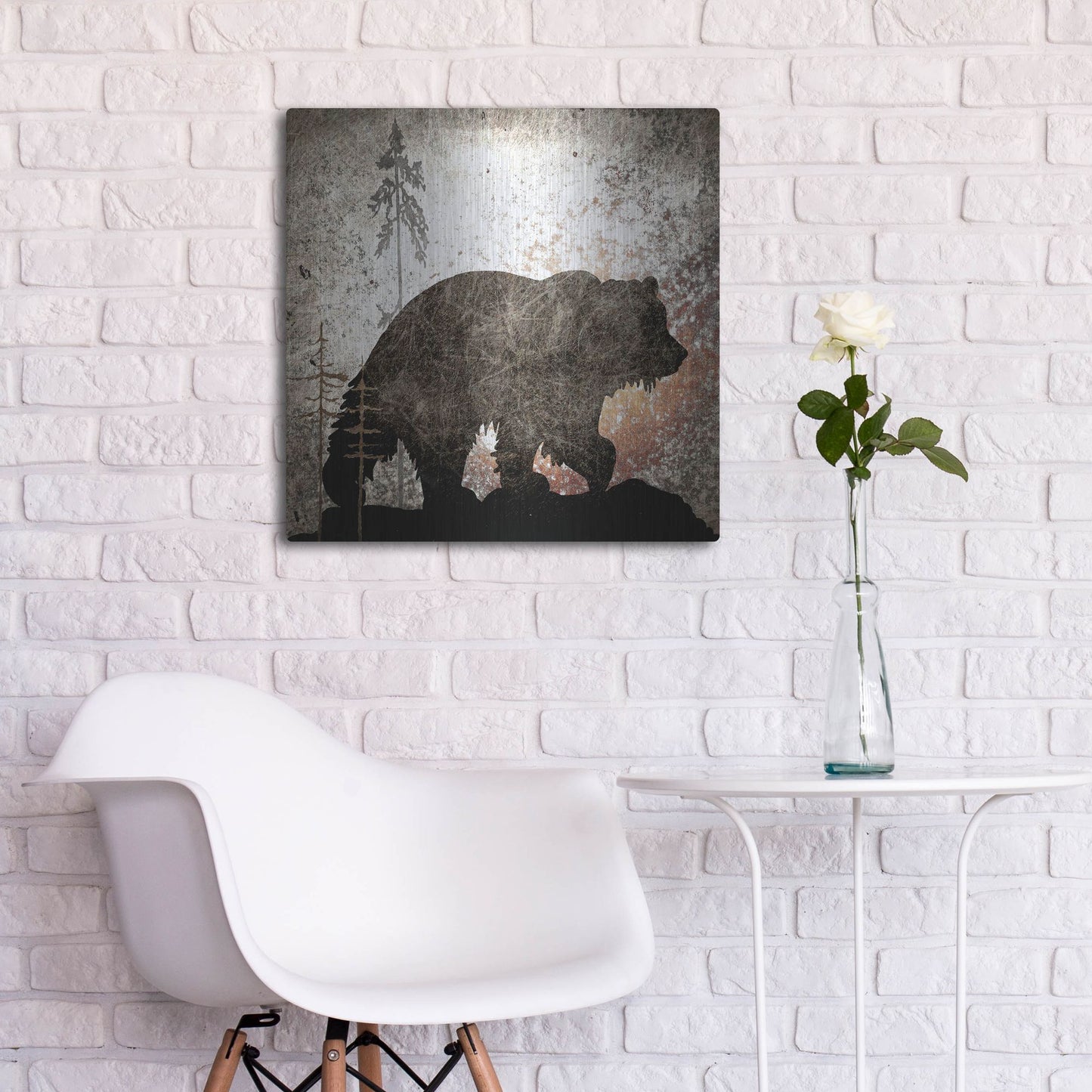 Luxe Metal Art 'Calling Bear' by Lightbox Journal, Metal Wall Art,24x24