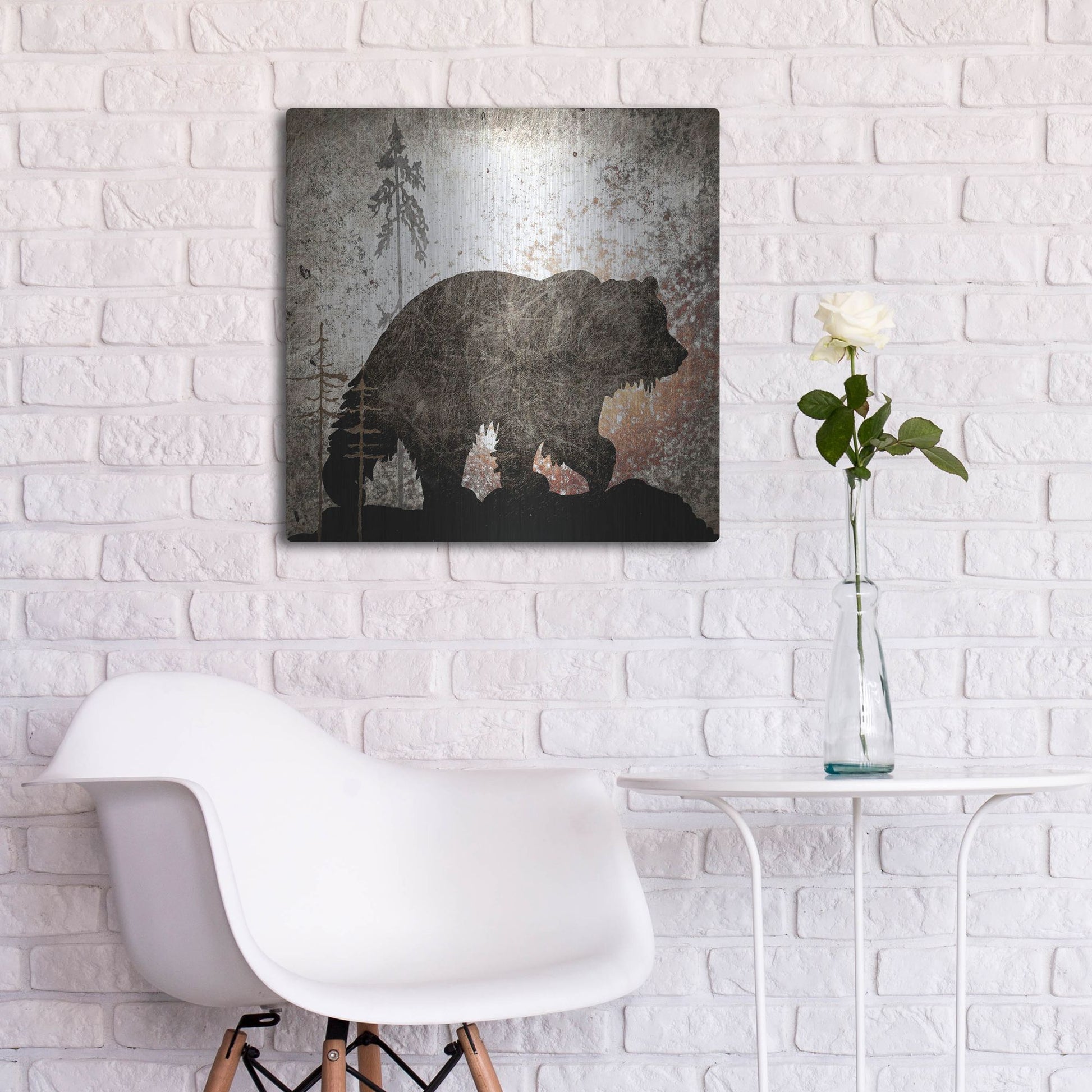 Luxe Metal Art 'Calling Bear' by Lightbox Journal, Metal Wall Art,24x24