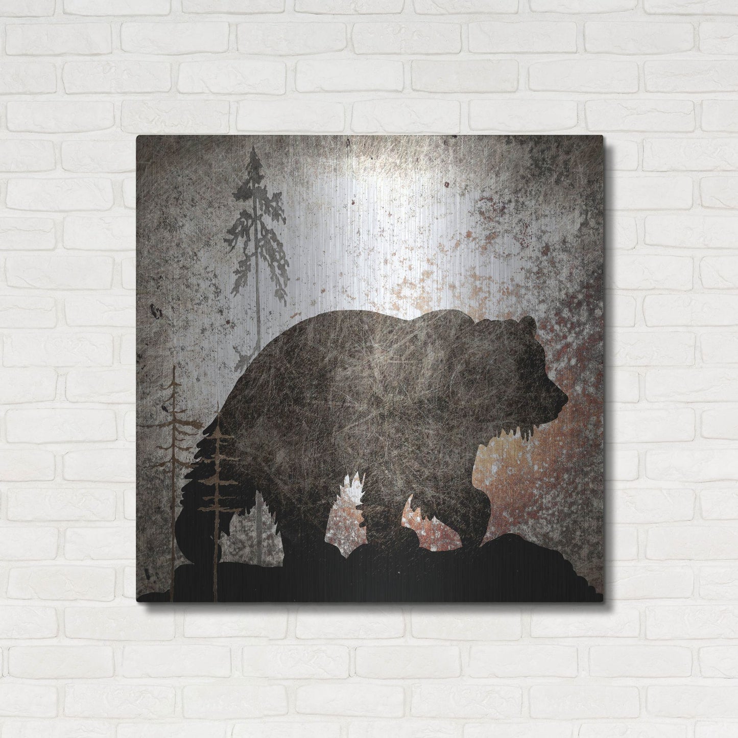 Luxe Metal Art 'Calling Bear' by Lightbox Journal, Metal Wall Art,36x36