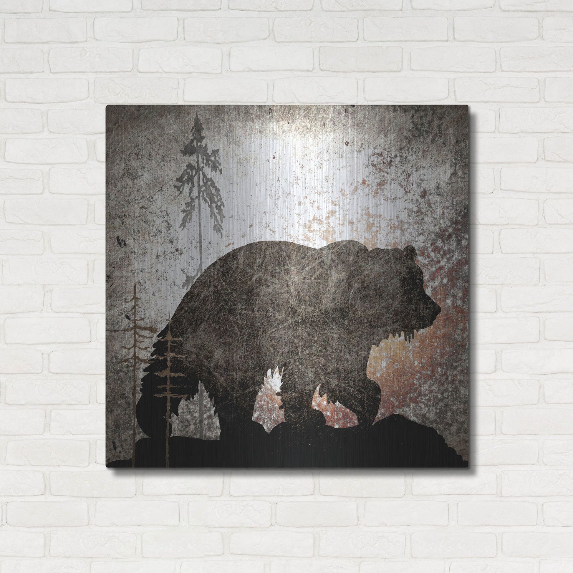 Luxe Metal Art 'Calling Bear' by Lightbox Journal, Metal Wall Art,36x36
