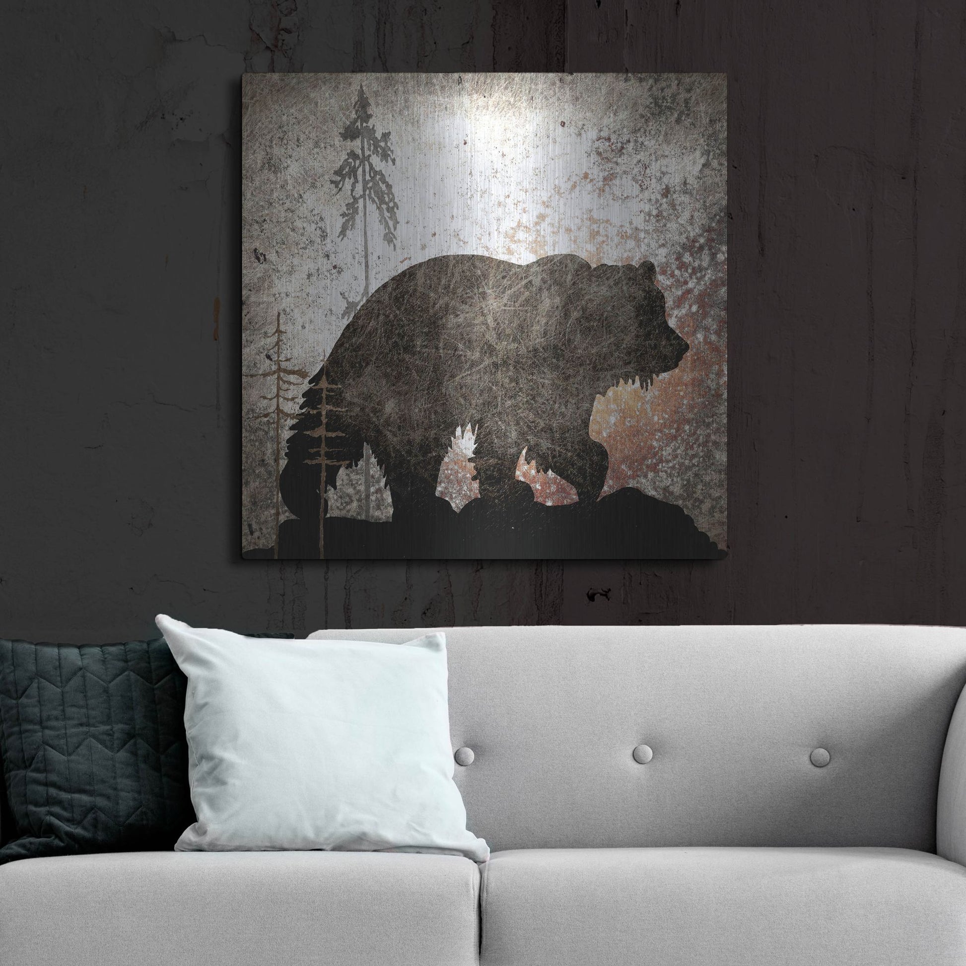 Luxe Metal Art 'Calling Bear' by Lightbox Journal, Metal Wall Art,36x36