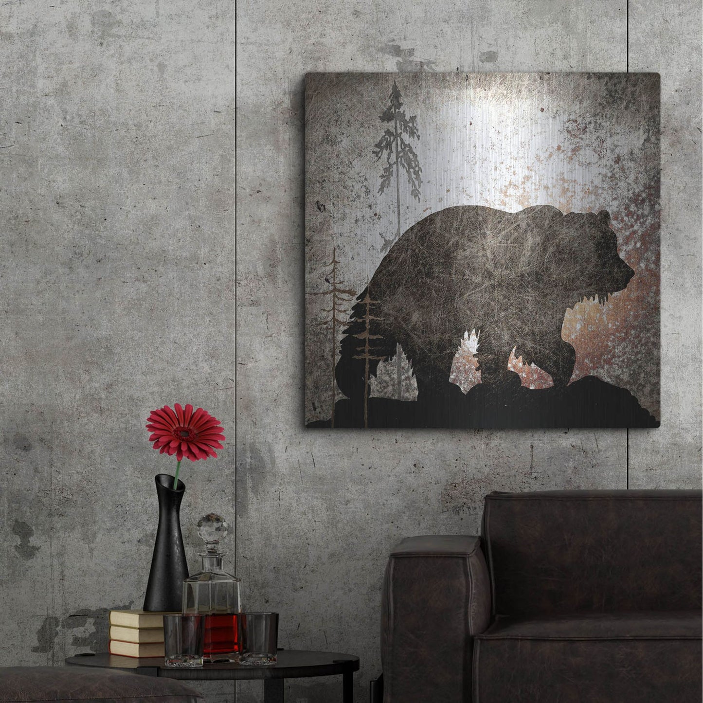 Luxe Metal Art 'Calling Bear' by Lightbox Journal, Metal Wall Art,36x36