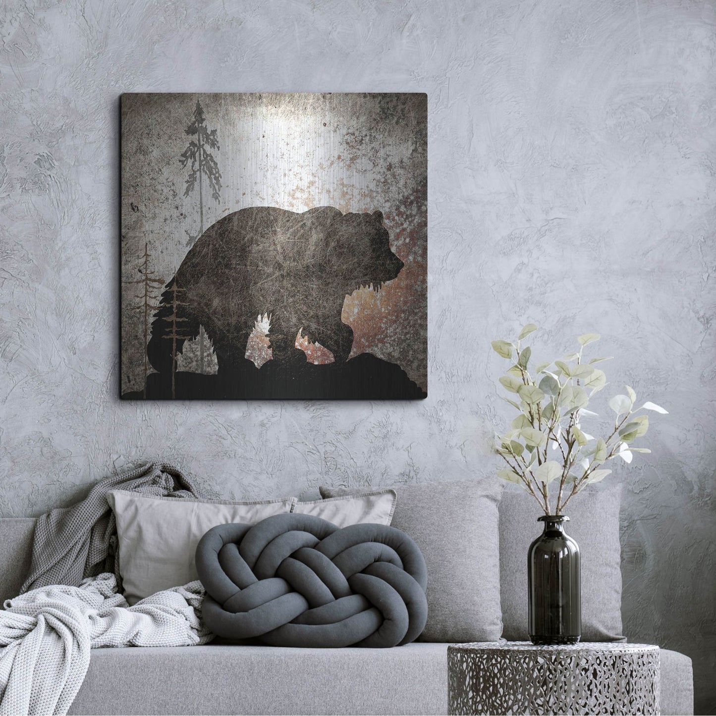 Luxe Metal Art 'Calling Bear' by Lightbox Journal, Metal Wall Art,36x36