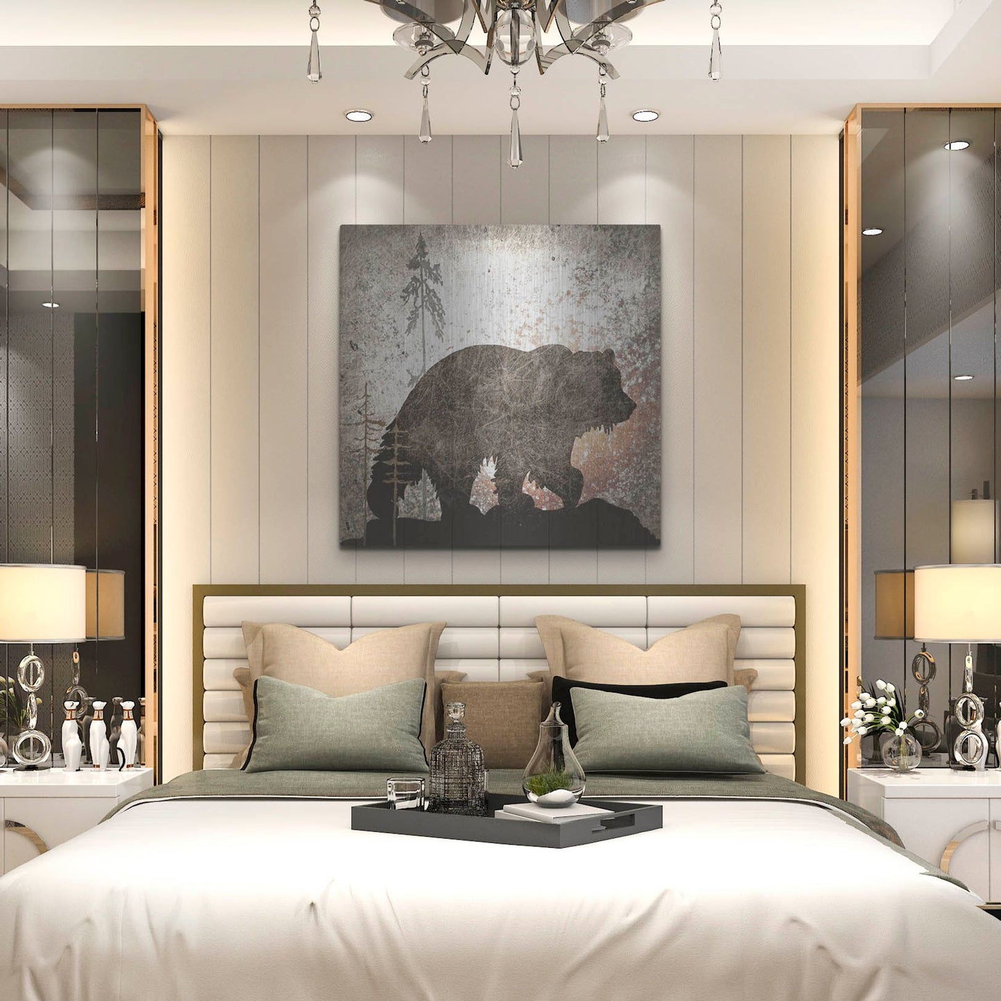 Luxe Metal Art 'Calling Bear' by Lightbox Journal, Metal Wall Art,36x36