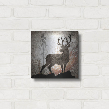 Luxe Metal Art 'Calling Deer' by Lightbox Journal, Metal Wall Art,12x12