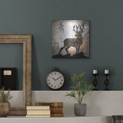 Luxe Metal Art 'Calling Deer' by Lightbox Journal, Metal Wall Art,12x12