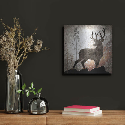 Luxe Metal Art 'Calling Deer' by Lightbox Journal, Metal Wall Art,12x12