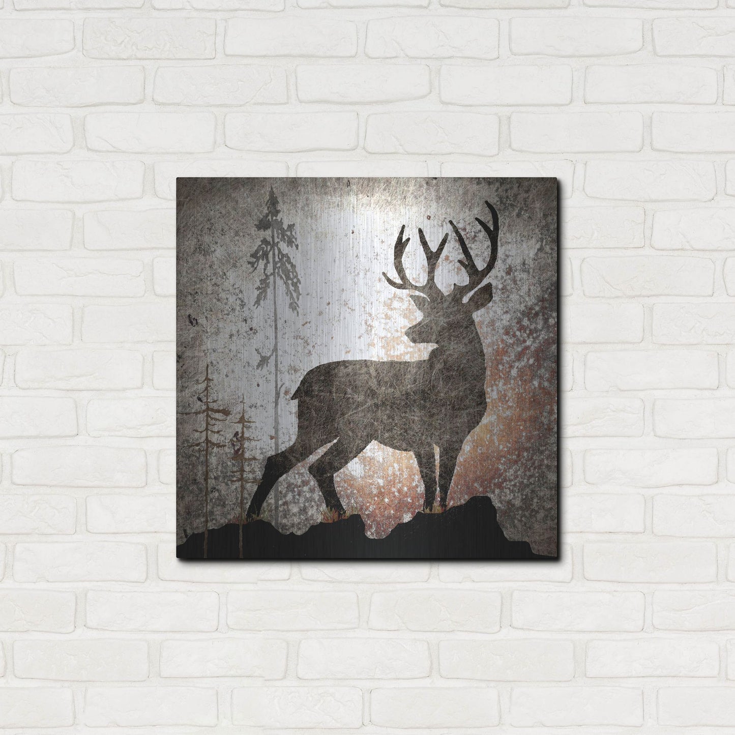 Luxe Metal Art 'Calling Deer' by Lightbox Journal, Metal Wall Art,24x24