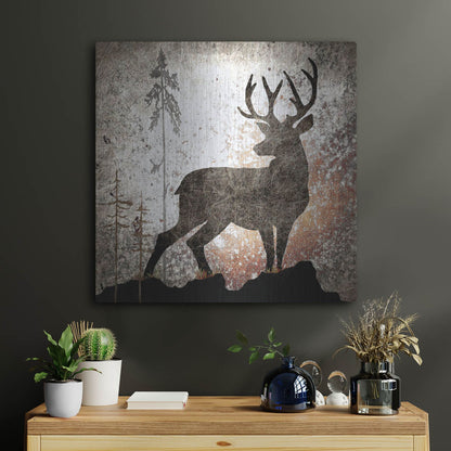 Luxe Metal Art 'Calling Deer' by Lightbox Journal, Metal Wall Art,24x24