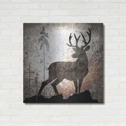 Luxe Metal Art 'Calling Deer' by Lightbox Journal, Metal Wall Art,36x36
