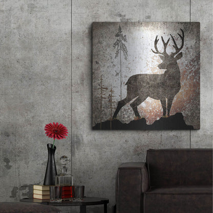 Luxe Metal Art 'Calling Deer' by Lightbox Journal, Metal Wall Art,36x36