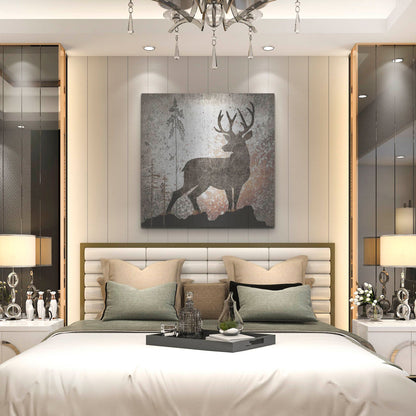 Luxe Metal Art 'Calling Deer' by Lightbox Journal, Metal Wall Art,36x36