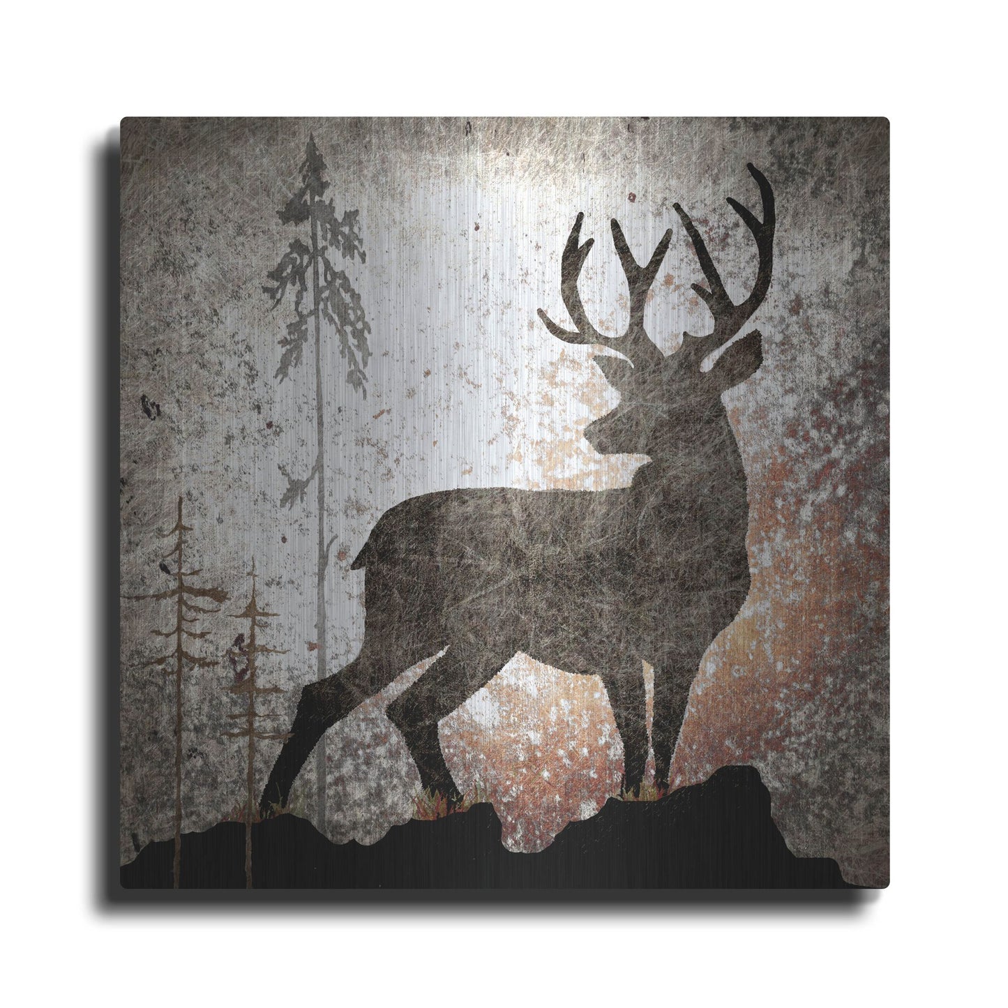 Luxe Metal Art 'Calling Deer' by Lightbox Journal, Metal Wall Art