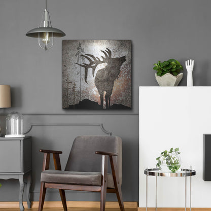 Luxe Metal Art 'Calling Elk' by Lightbox Journal, Metal Wall Art,24x24