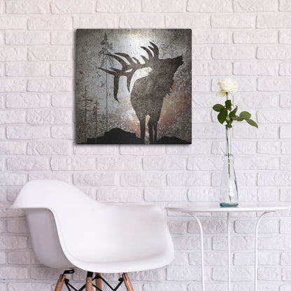 Luxe Metal Art 'Calling Elk' by Lightbox Journal, Metal Wall Art,24x24