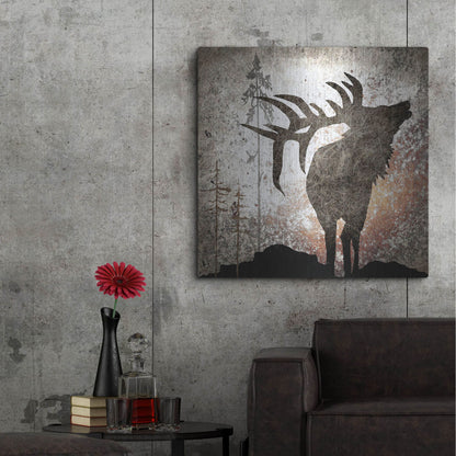 Luxe Metal Art 'Calling Elk' by Lightbox Journal, Metal Wall Art,36x36