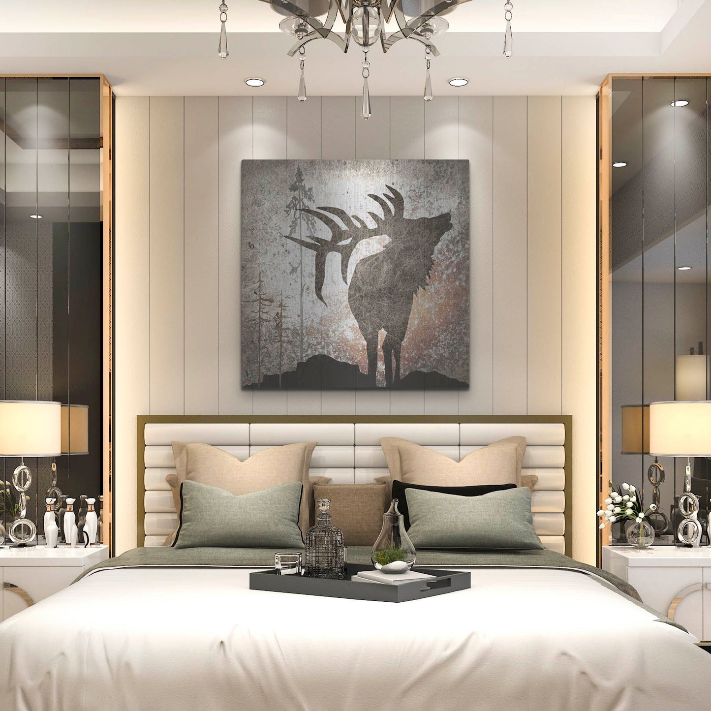 Luxe Metal Art 'Calling Elk' by Lightbox Journal, Metal Wall Art,36x36