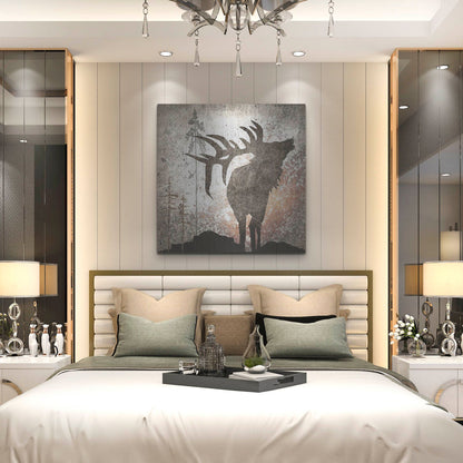 Luxe Metal Art 'Calling Elk' by Lightbox Journal, Metal Wall Art,36x36