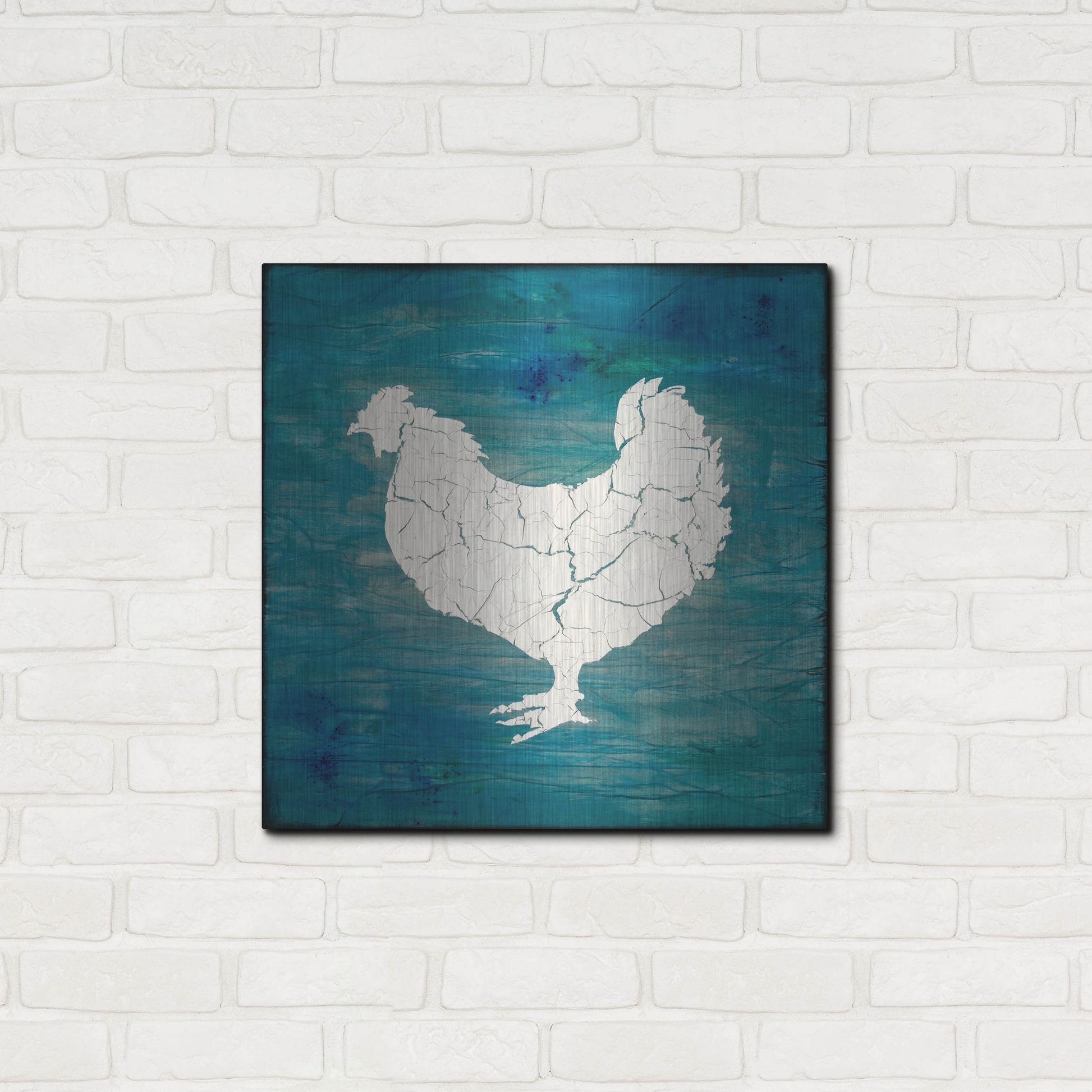 Luxe Metal Art 'Farm Chicken' by Lightbox Journal, Metal Wall Art,24x24