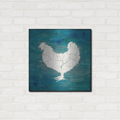 Luxe Metal Art 'Farm Chicken' by Lightbox Journal, Metal Wall Art,24x24