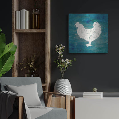 Luxe Metal Art 'Farm Chicken' by Lightbox Journal, Metal Wall Art,24x24