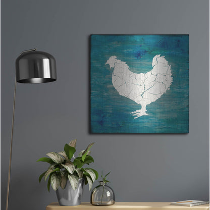 Luxe Metal Art 'Farm Chicken' by Lightbox Journal, Metal Wall Art,24x24