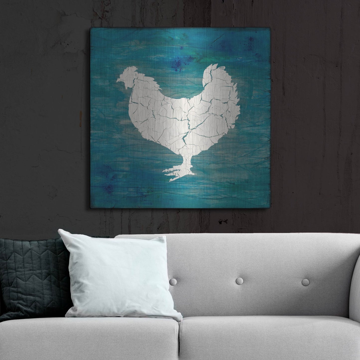 Luxe Metal Art 'Farm Chicken' by Lightbox Journal, Metal Wall Art,36x36