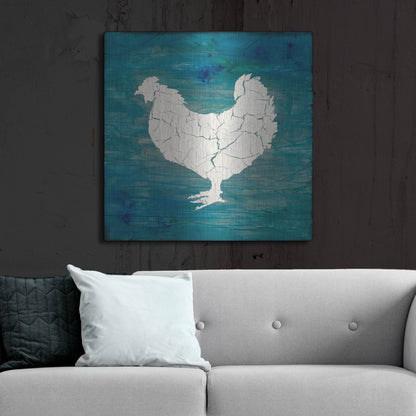 Luxe Metal Art 'Farm Chicken' by Lightbox Journal, Metal Wall Art,36x36