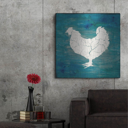 Luxe Metal Art 'Farm Chicken' by Lightbox Journal, Metal Wall Art,36x36