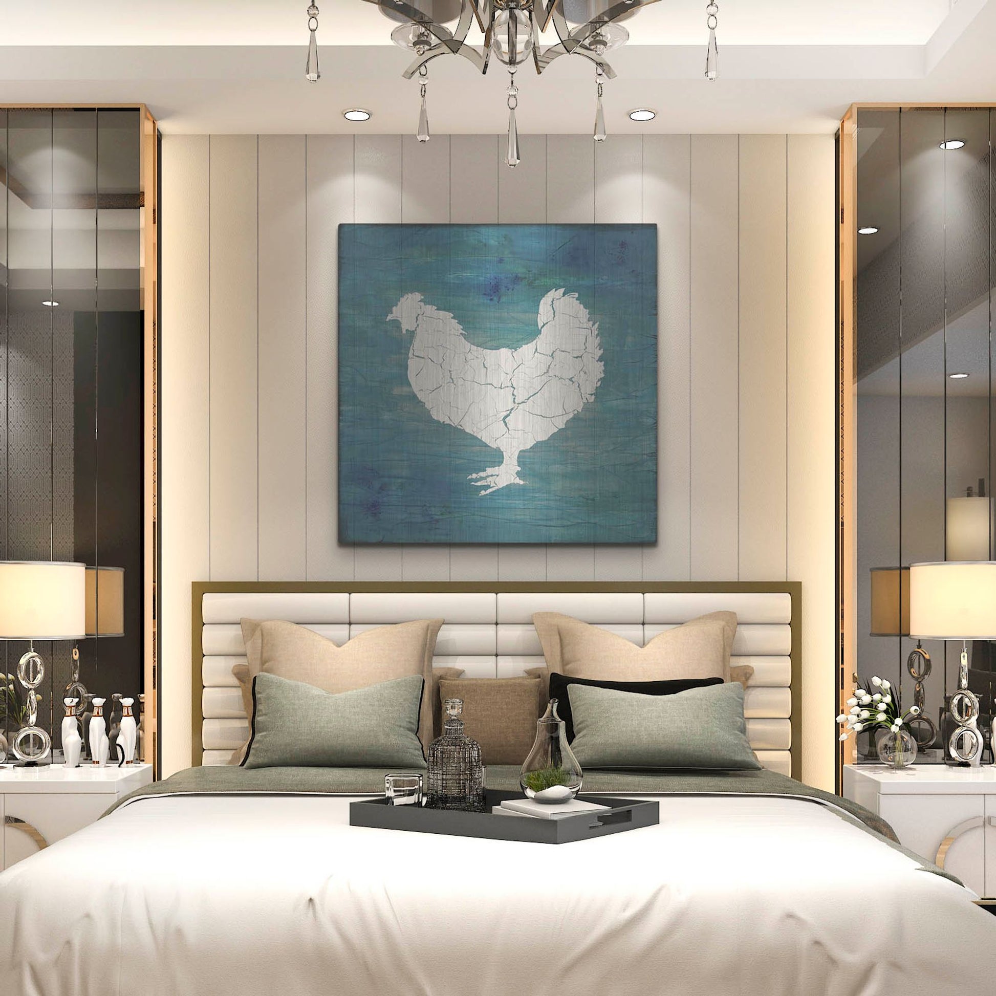 Luxe Metal Art 'Farm Chicken' by Lightbox Journal, Metal Wall Art,36x36