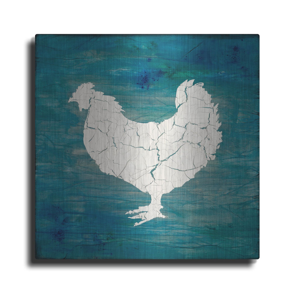 Luxe Metal Art 'Farm Chicken' by Lightbox Journal, Metal Wall Art
