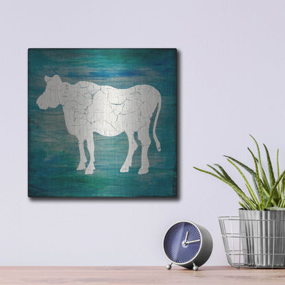 Luxe Metal Art 'Farm Cow' by Lightbox Journal, Metal Wall Art,12x12