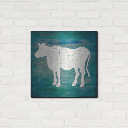 Luxe Metal Art 'Farm Cow' by Lightbox Journal, Metal Wall Art,24x24