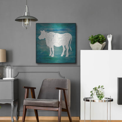 Luxe Metal Art 'Farm Cow' by Lightbox Journal, Metal Wall Art,24x24