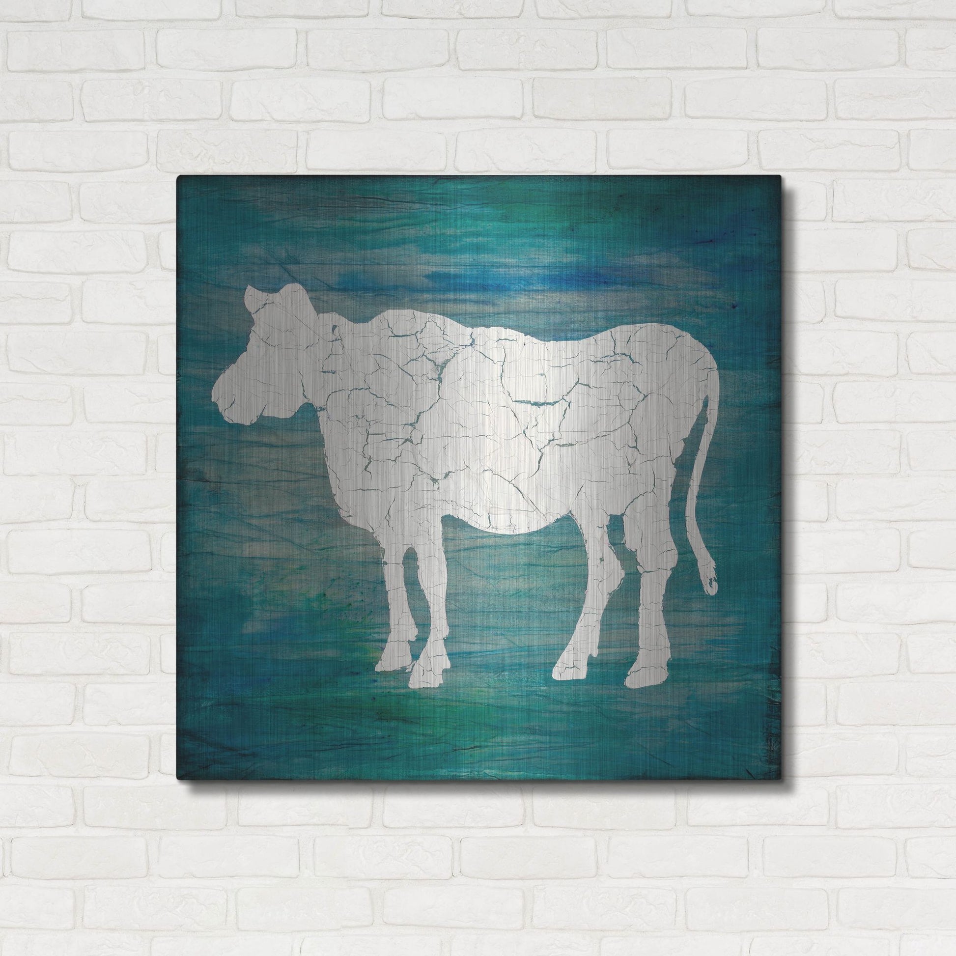 Luxe Metal Art 'Farm Cow' by Lightbox Journal, Metal Wall Art,36x36