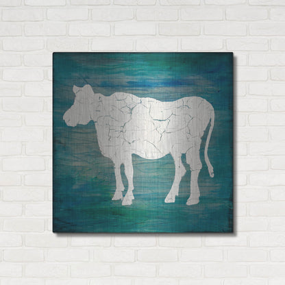 Luxe Metal Art 'Farm Cow' by Lightbox Journal, Metal Wall Art,36x36