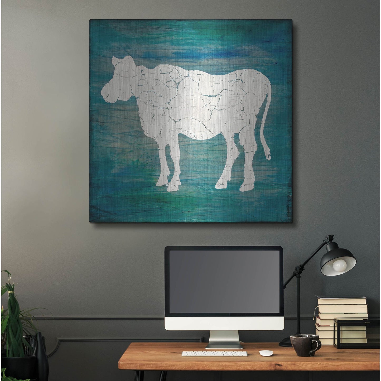 Luxe Metal Art 'Farm Cow' by Lightbox Journal, Metal Wall Art,36x36