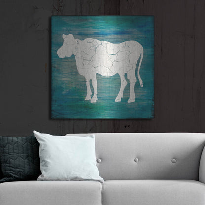 Luxe Metal Art 'Farm Cow' by Lightbox Journal, Metal Wall Art,36x36