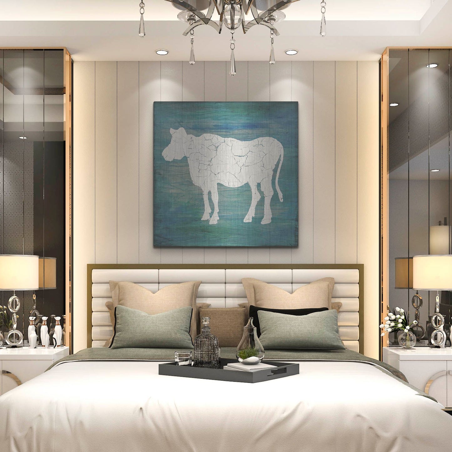 Luxe Metal Art 'Farm Cow' by Lightbox Journal, Metal Wall Art,36x36