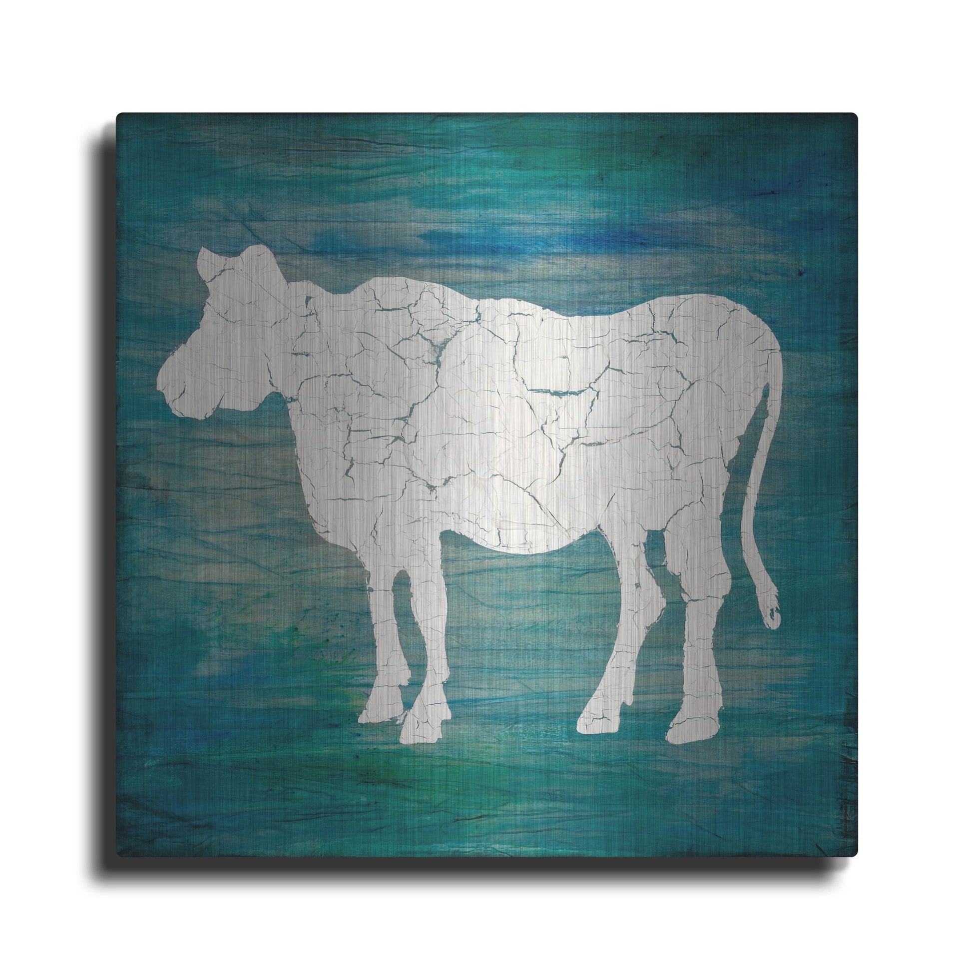 Luxe Metal Art 'Farm Cow' by Lightbox Journal, Metal Wall Art