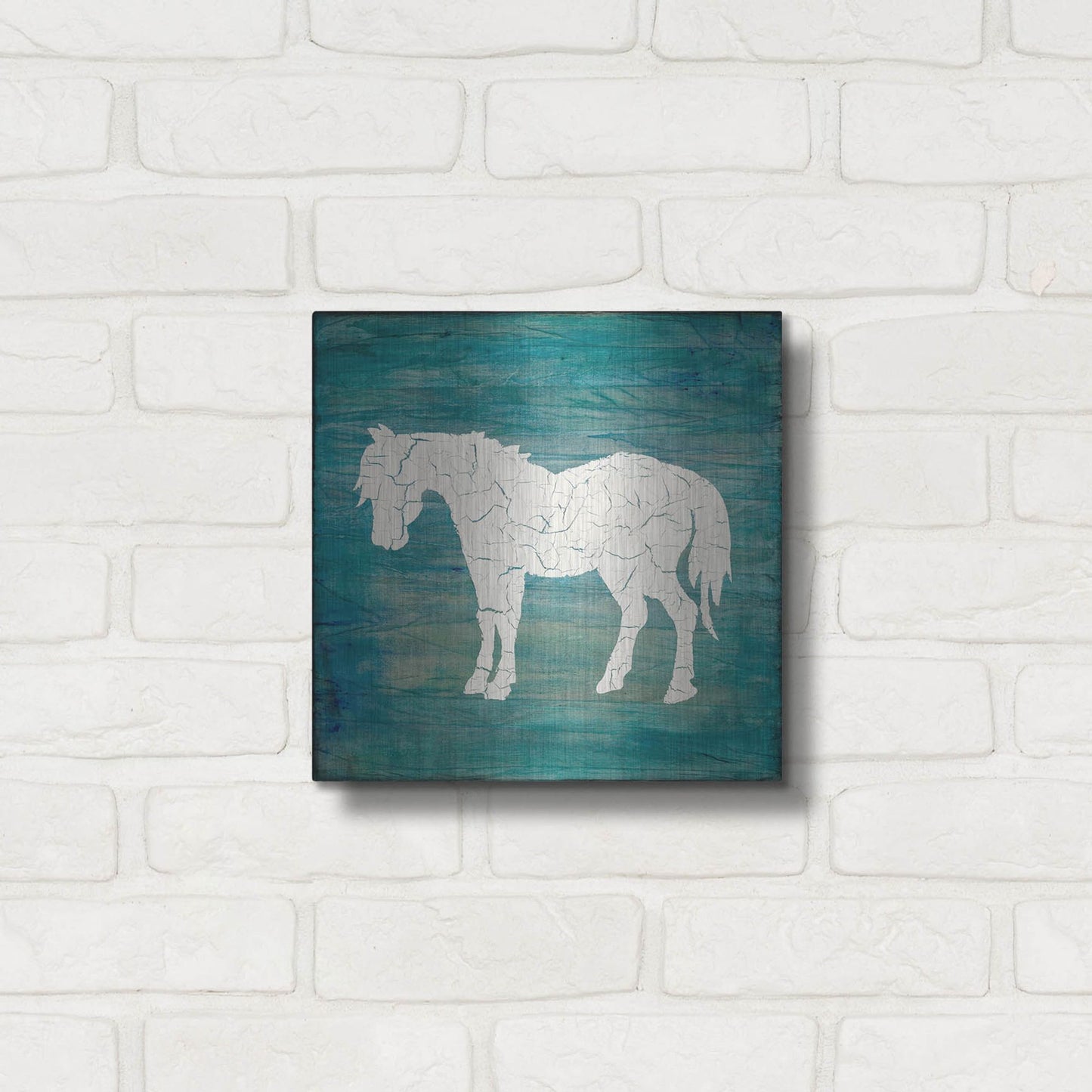 Luxe Metal Art 'Farm Horse' by Lightbox Journal, Metal Wall Art,12x12