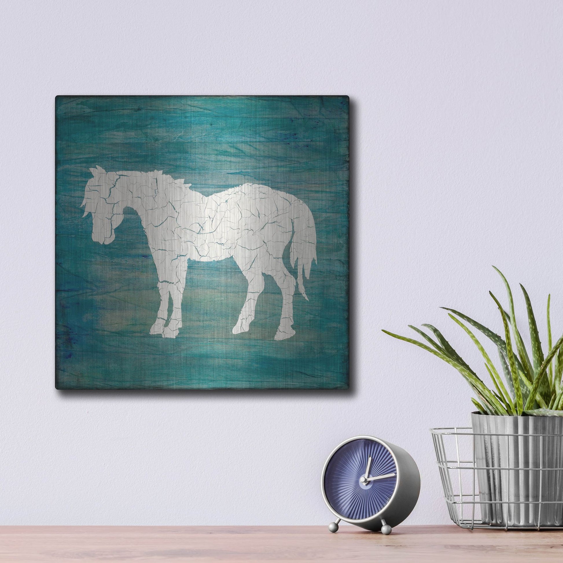 Luxe Metal Art 'Farm Horse' by Lightbox Journal, Metal Wall Art,12x12