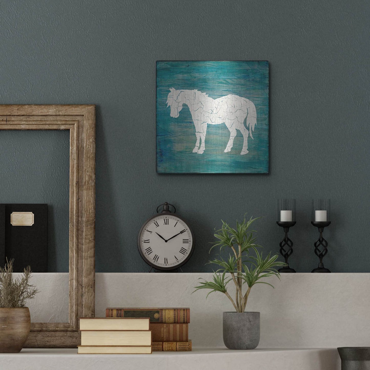 Luxe Metal Art 'Farm Horse' by Lightbox Journal, Metal Wall Art,12x12