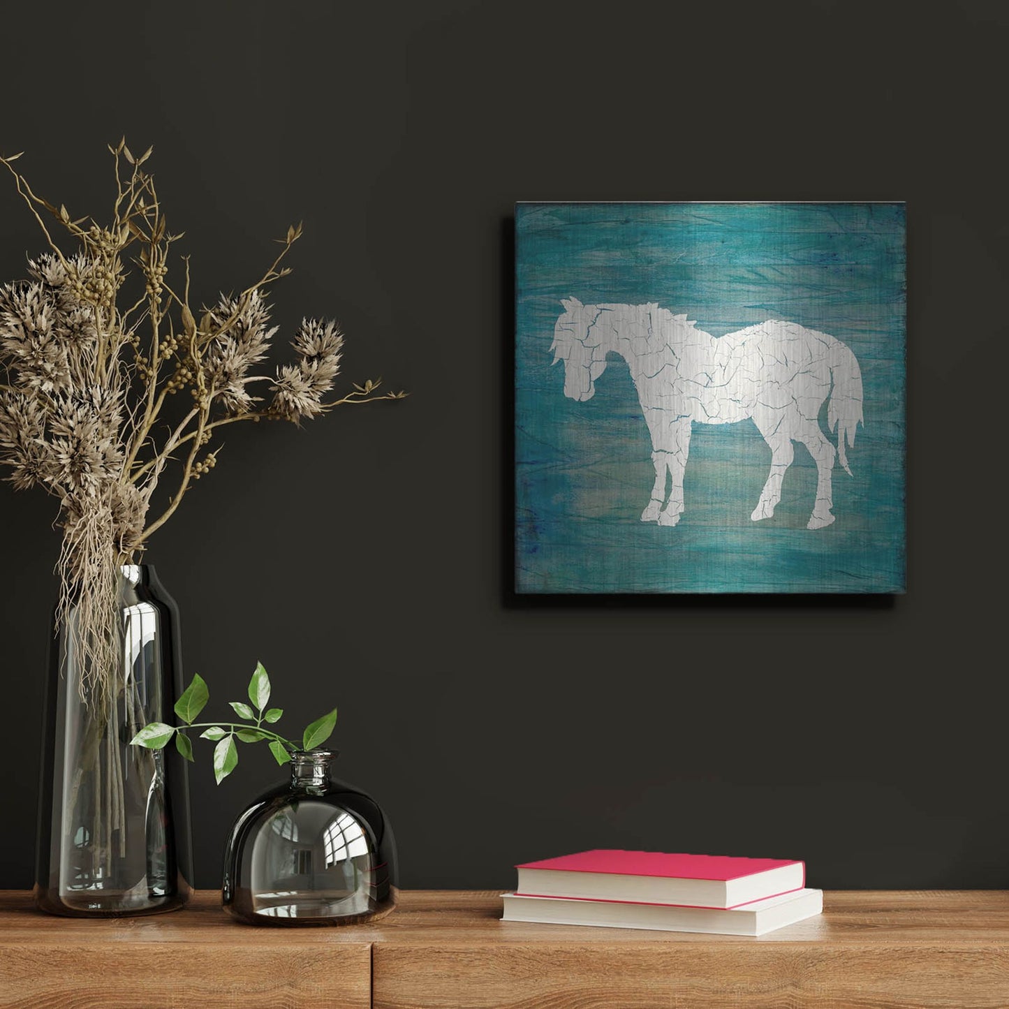 Luxe Metal Art 'Farm Horse' by Lightbox Journal, Metal Wall Art,12x12