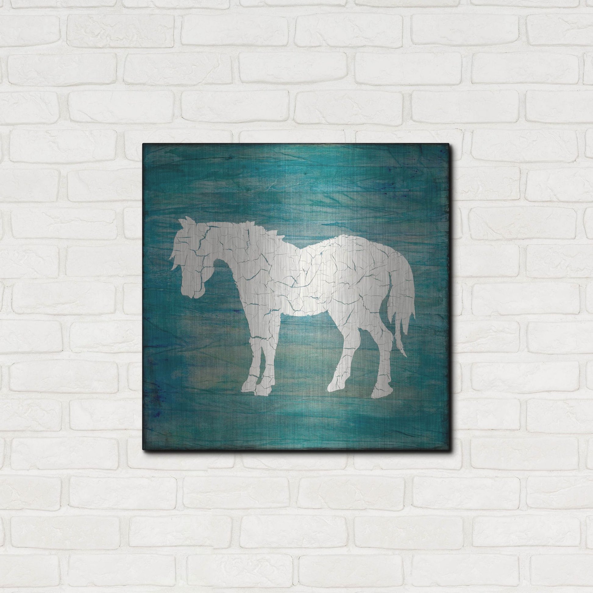 Luxe Metal Art 'Farm Horse' by Lightbox Journal, Metal Wall Art,24x24