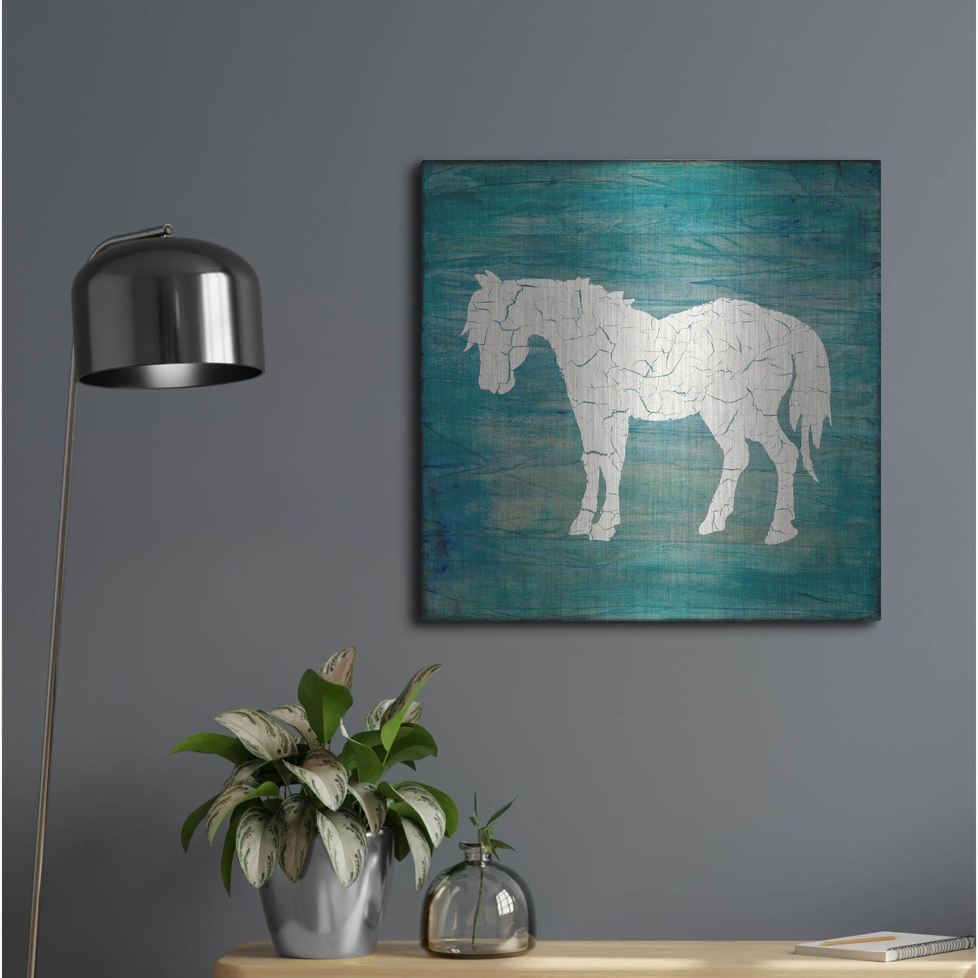 Luxe Metal Art 'Farm Horse' by Lightbox Journal, Metal Wall Art,24x24