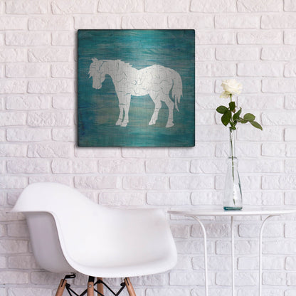 Luxe Metal Art 'Farm Horse' by Lightbox Journal, Metal Wall Art,24x24