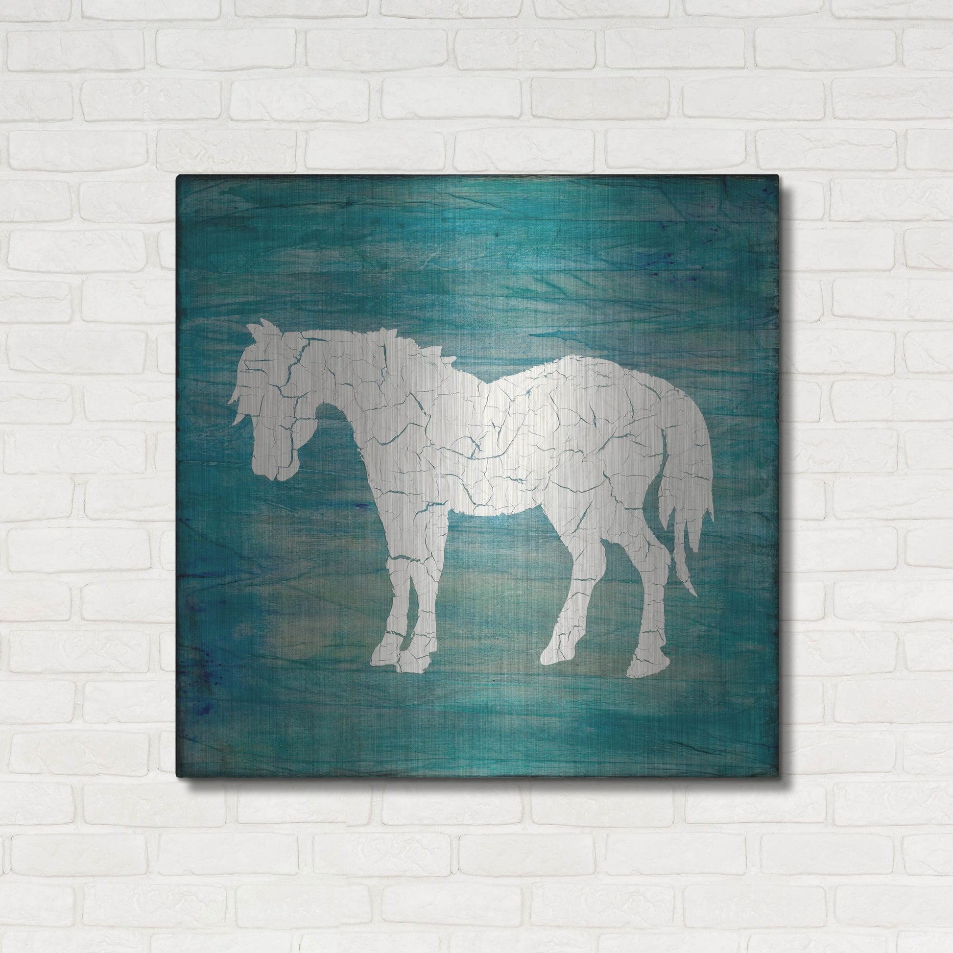 Luxe Metal Art 'Farm Horse' by Lightbox Journal, Metal Wall Art,36x36